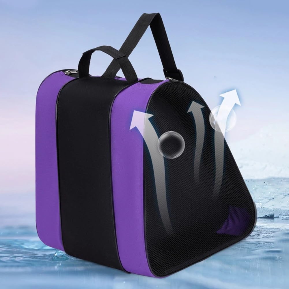 Tracolla da sci Borsa per pattini a rotelle Borsa per scarpe da pattinaggio su ghiaccio Borsa per scarponi da sci Borsa a tracolla per pattinaggio su ghiaccio multiscomparti attrezzatura da sci