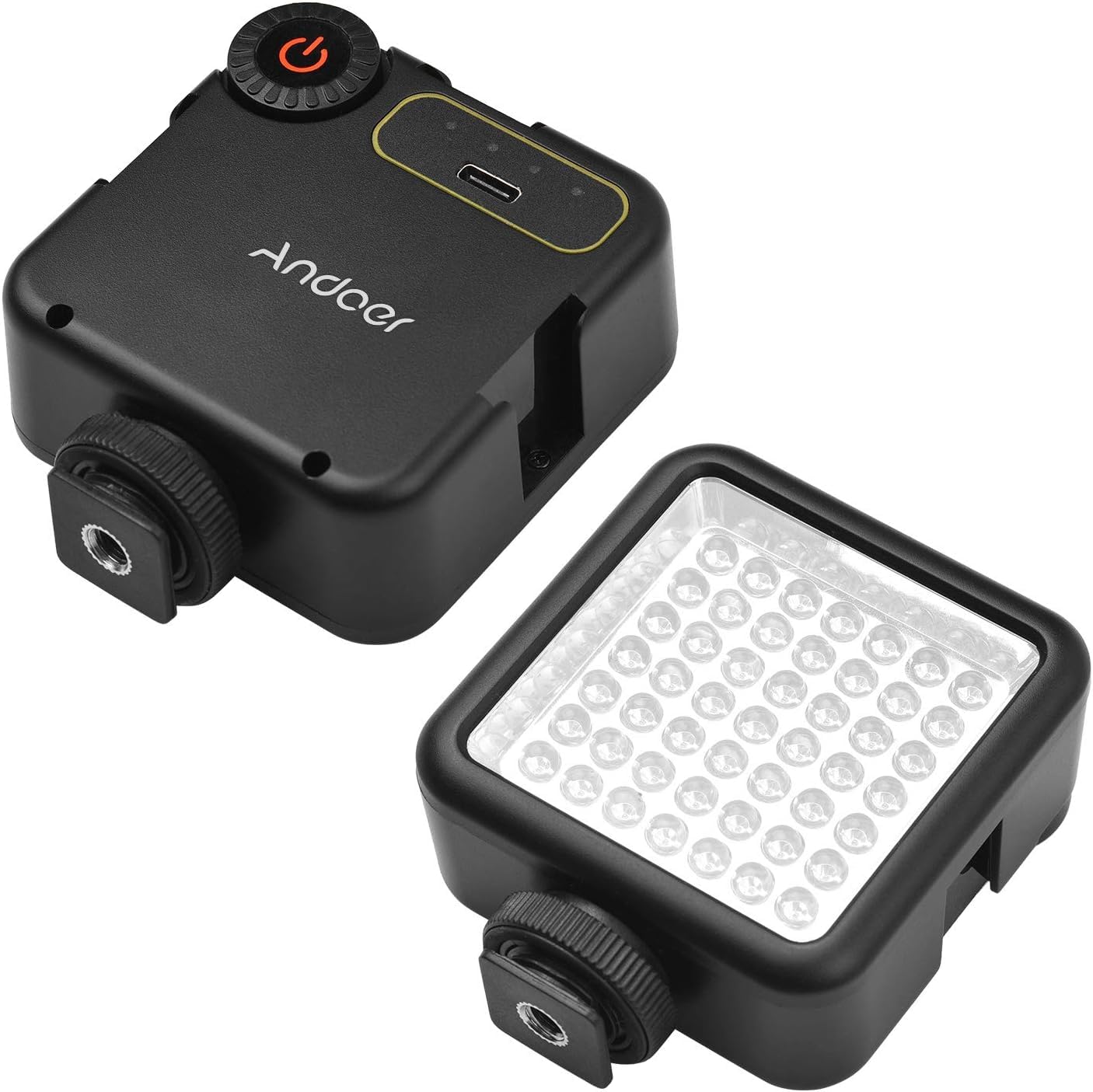 Andoer Andoer IR49S Mini IR Nachtsichtlicht Infrarot-Fotolicht für Videokamera Camcorder Eingebauter Akku mit 3 Kaltschuhhalterungen für Vlog-Videoaufnahmen