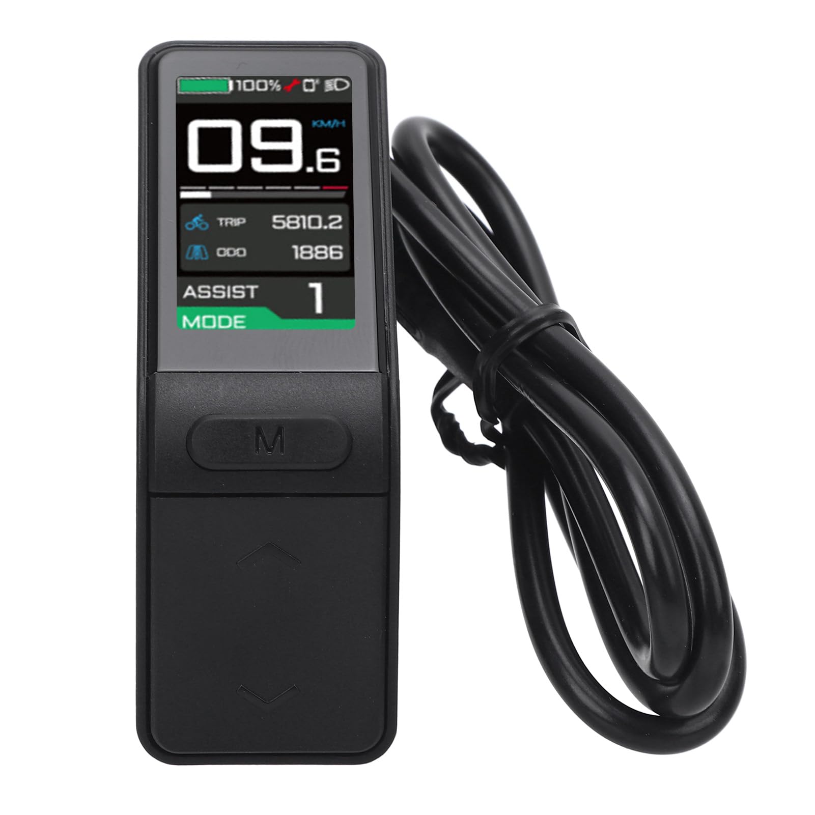 CHICIRIS Prędkościomierz Rowerowy SW102 T, Wodoodporny Wyświetlacz LCD ABS dla Silnika Typu Middrive M510 M600 M820, Tętniąca życiem Deska Rozdzielcza do Jazdy na Rowerze na świeżym Powietrzu z