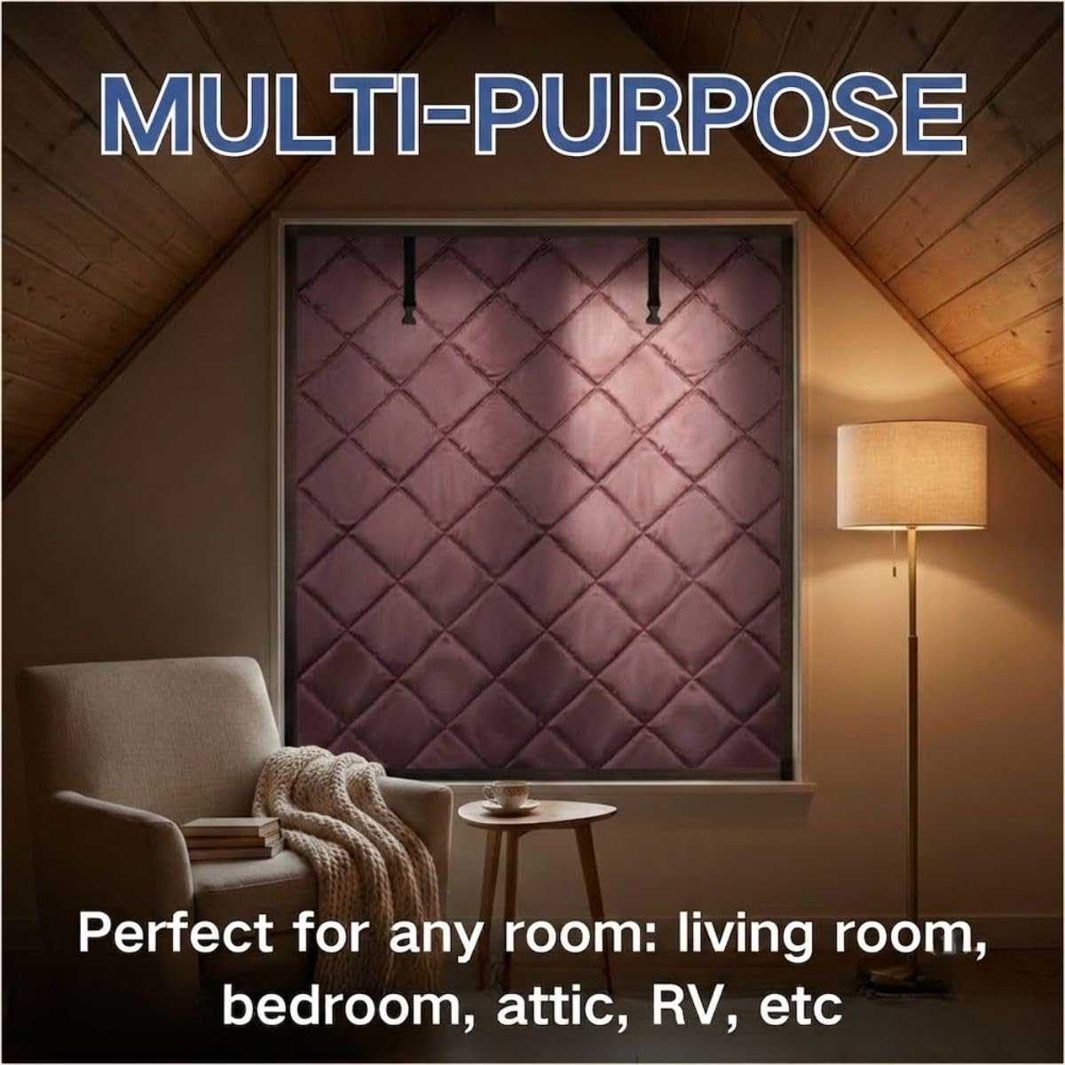 50x50-300x220cm Isolant Thermique Fenêtre, Rideau Thermique Anti Froid