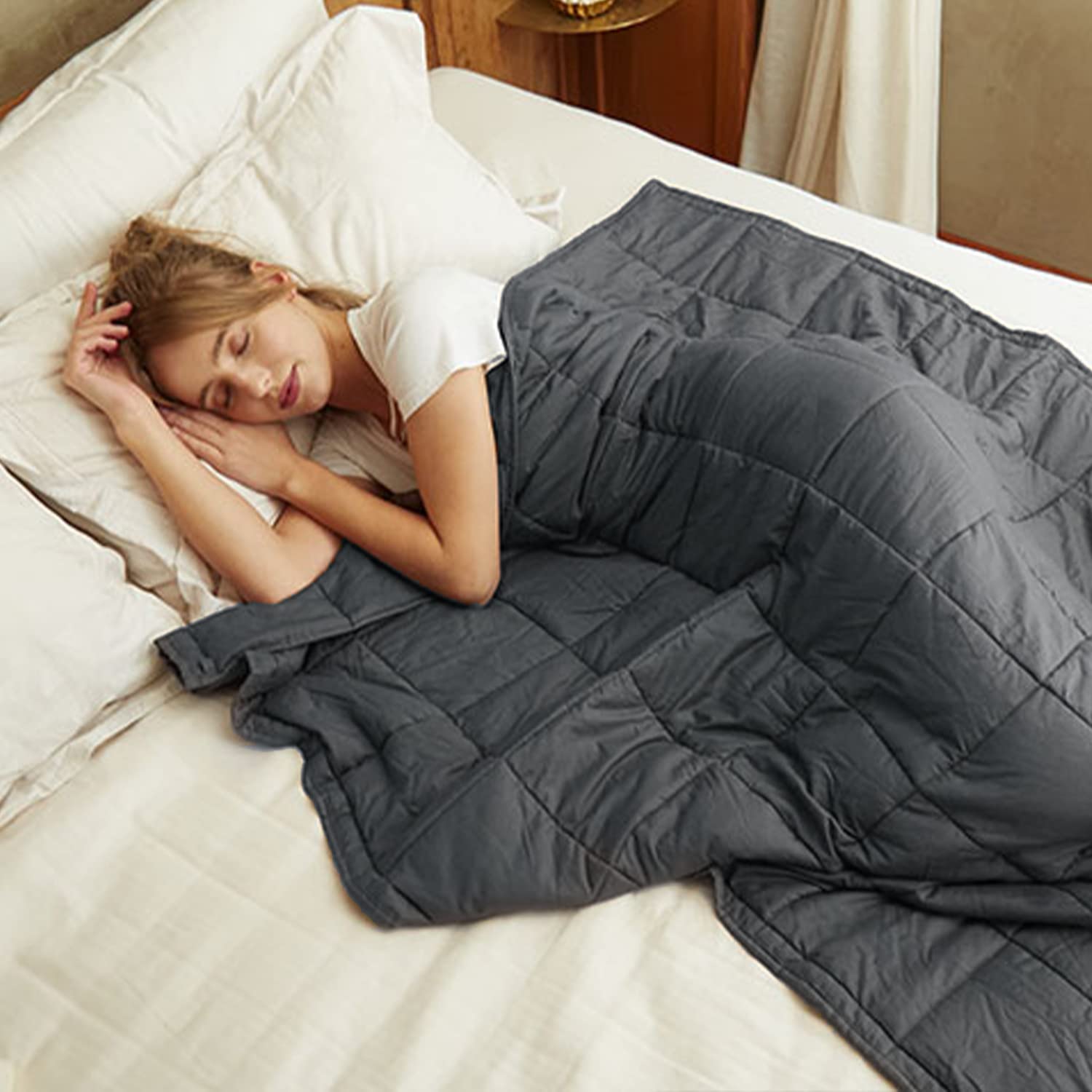 DREAMLANDING Gewichtsdecke Glasperlen Füllung Schwerkraftdecke für Erwachsene Schwere Decke (150 * 200cm,9kg)