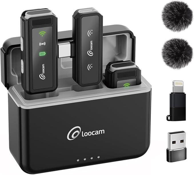 Wireless Lavalier Microphone - 2 Mics With Charging Case For IPhone Android TikTok