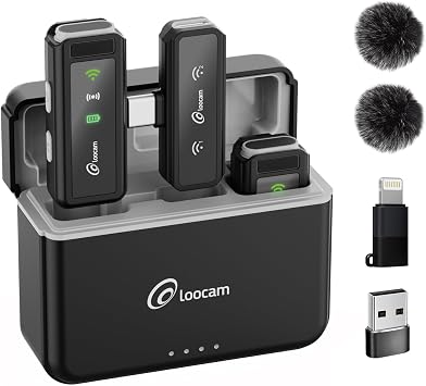 Loocam Mini Microphone for iPhone with Charging Case