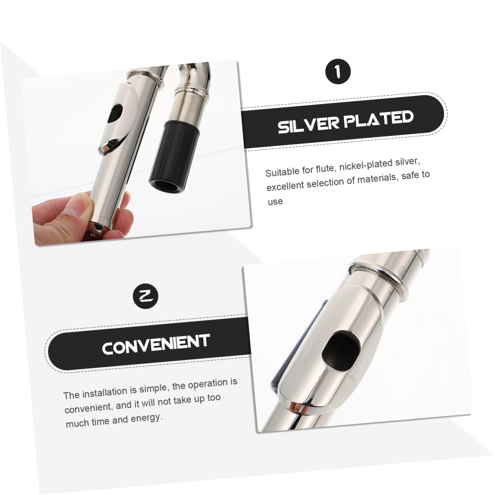 ibasenice 1pièce Embouchure De Flûte Créative Accessoire Pratique Pour Instruments à Vent Remplacement Exquis Et Compatible Avec Flûtes Standard Pour Pratique Et Performances