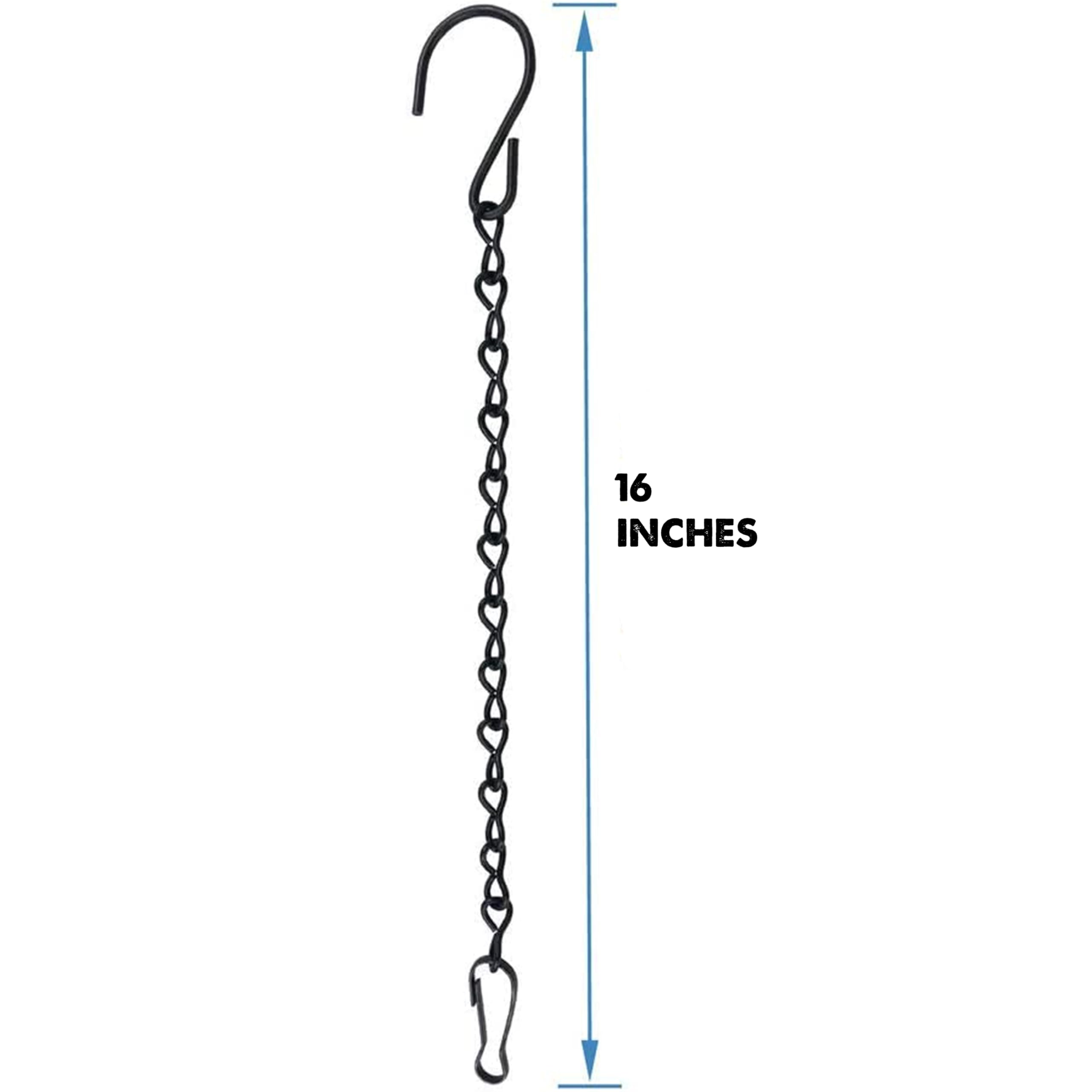 Mr. Carve Metal Premium 16 Inches Single Loop Hanging Chains for Garden Planters, Bird Feeders, Billboards, Chalkboards, Planters, Lanterns, Wind Chimes & Decorative Ornaments | Pack of 10, Black - Image 2 thumbnail