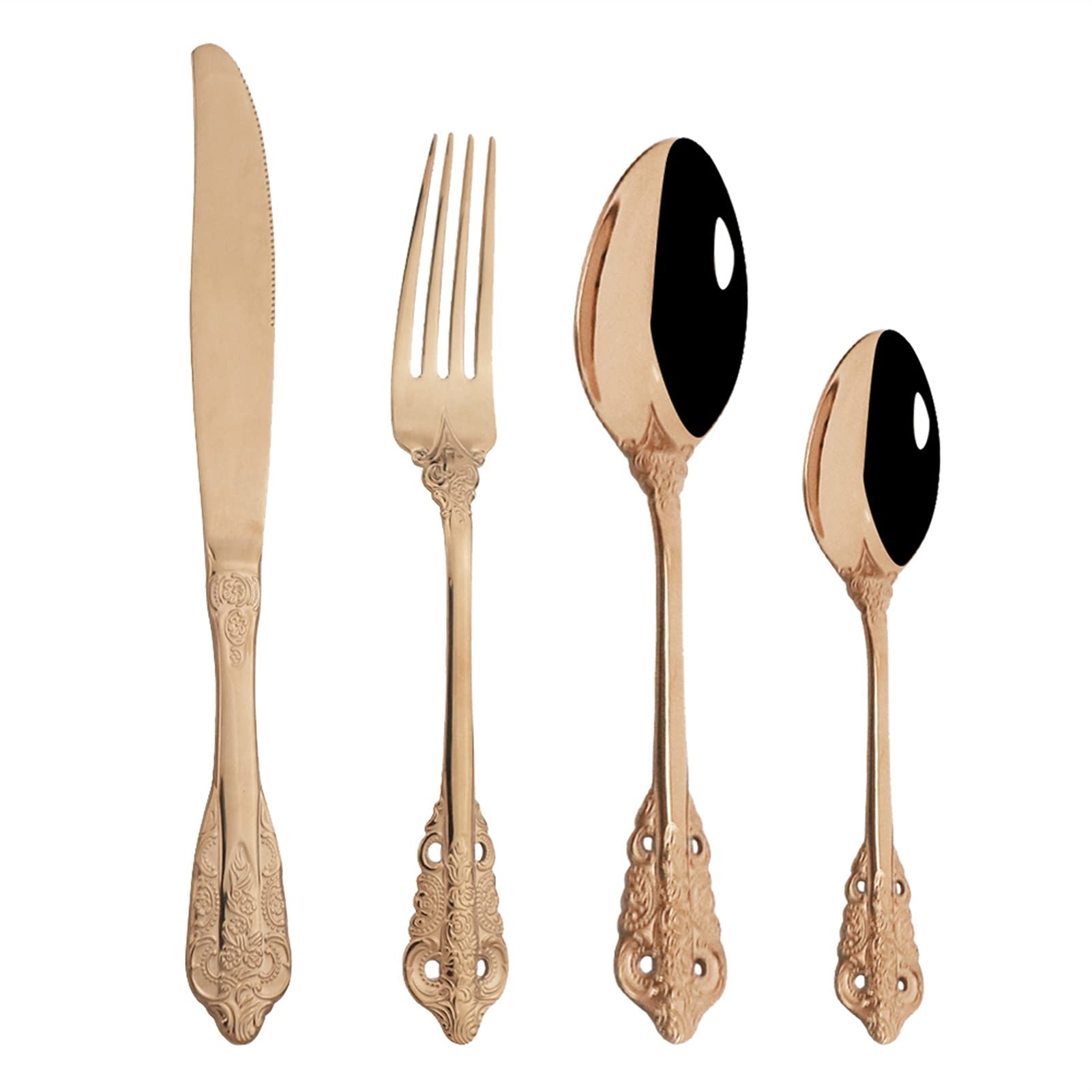 Set di stoviglie in Acciaio Inossidabile 304, 4 Pezzi, Posate, Coltello, forchetta, Cucchiaio, Set di Posate di Lusso per la casa, Eccezionale
