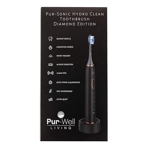 Miniatura 8 de Pur-Well Living Pur-Hydro Clean Dupont - Cepillo de dientes eléctrico con carga USB (edición diamante)