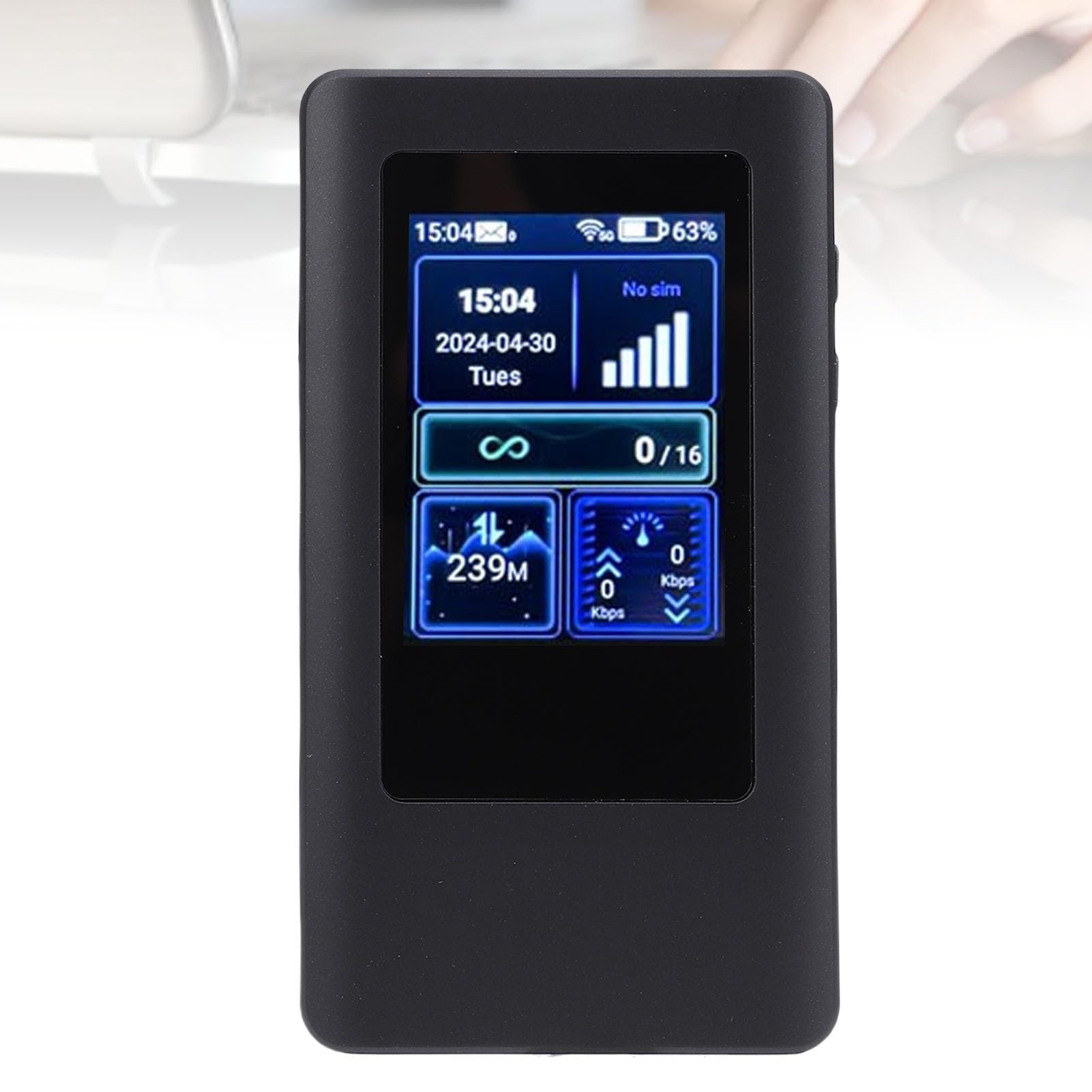 SUNGOOYUE Router WiFi Portatile 5G con Schermo e Slot per Schede - Connessione Ad Alta velocità per più Dispositivi - Adatto per Famiglie o Aziende Batteria da 4200 MAh Bianco