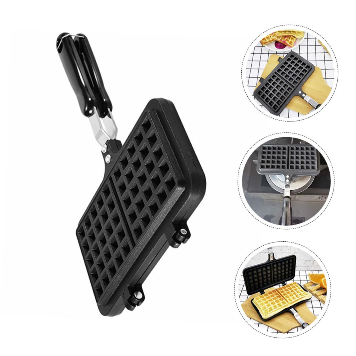 Cabilock Molde para Gofres de Silicona Antiadherente 20x20 Cm Resistente al Calor para Hornear Wafles Caseros Utensilio de Cocina para Niños y Familia Hogar
