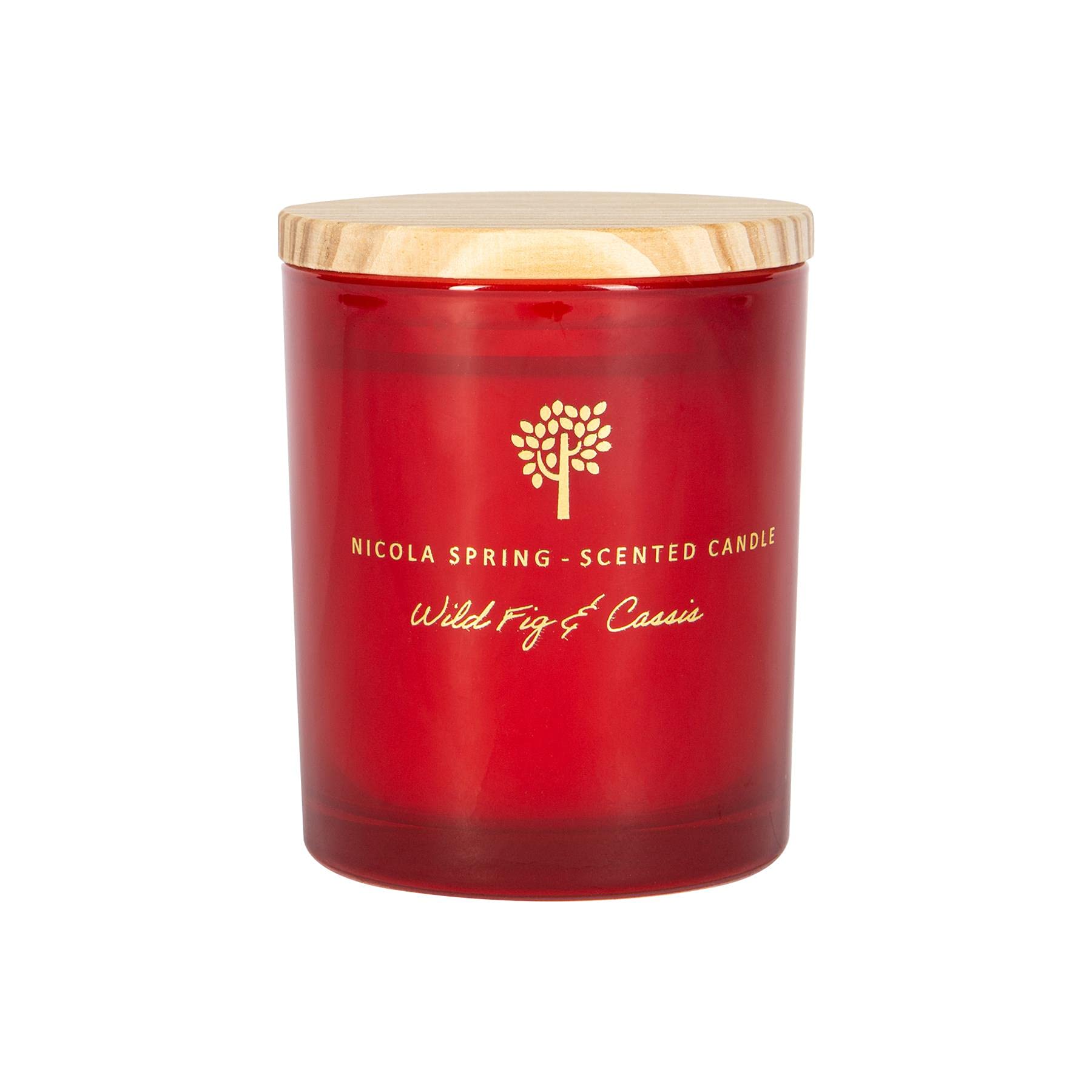 Nicola Spring Red Wild Fig & Cassis Scented Candle - 130G - 21 Hour Burning Time Natural Soy Wax Single Wick Candles Relaxing Fragrance Aromatherapy Gift Set