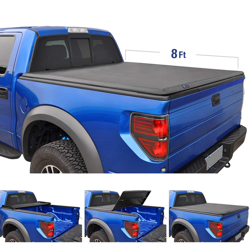 Oedro Soft Tri Fold Tonneau Cover Fit For 2014 18 Silverado Sierra 1500 6 6 Bed