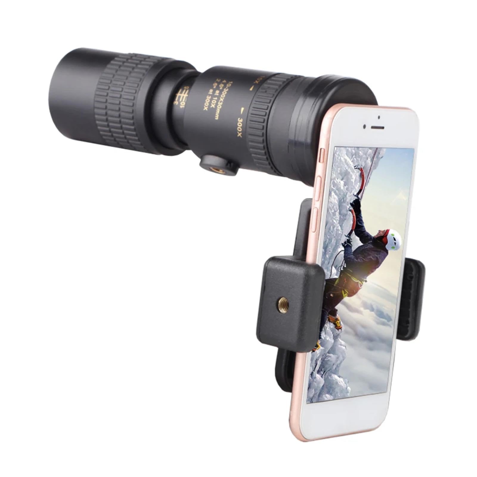 Monokulare Teleskope 10-300x40mm Bak4 Prismenspektiv mit Smartphone-Halterung und Stativ für Erwachsene Vogelbeobachtung Camping Wandern