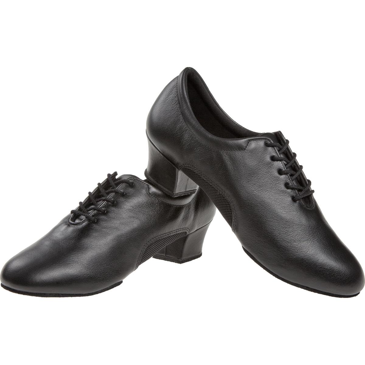 Diamant Herren Latein Tanzschuhe 163-224-592 - Leder/Mesh schwarz - 4 cm Cuban Absatz - Geteilte Rauledersohle - Made in Germany