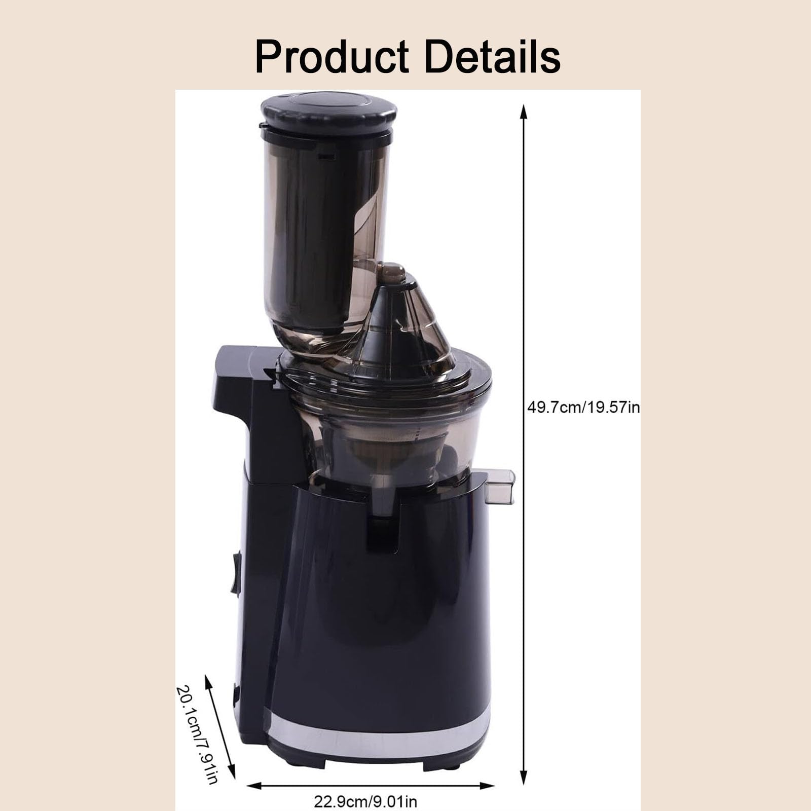 Extractor de Jugo 250W, Extractor de Jugo de Gran Calibre, Exprimidor Lento, Exprimidor Lento de Prensa en Frío, Exprimidor Centrífugo Compacto Antigoteo, Exprimidores Masticantes Eléctricos blue