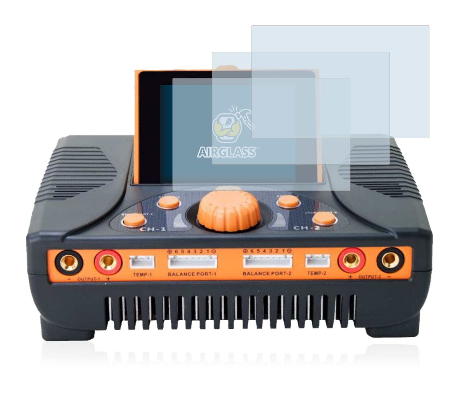 Glass Screen Protector Film Compatible with Junsi iCharger 406 Duo (3 Pack) - Glass-Foil 9H Protection [Scratch Resistant, High Clarity]