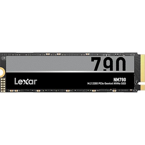 Lexar 4TB NM790 SSD PCIe Gen4 NVMe M.2 2280 Internal Solid State Drive, Up to 7400/6500 MB/s Read/Write, Compatible with PS5, for Gamers and Creators, Black (LNM790X004T-RNNNU) - 4TB - NM790 - Creators