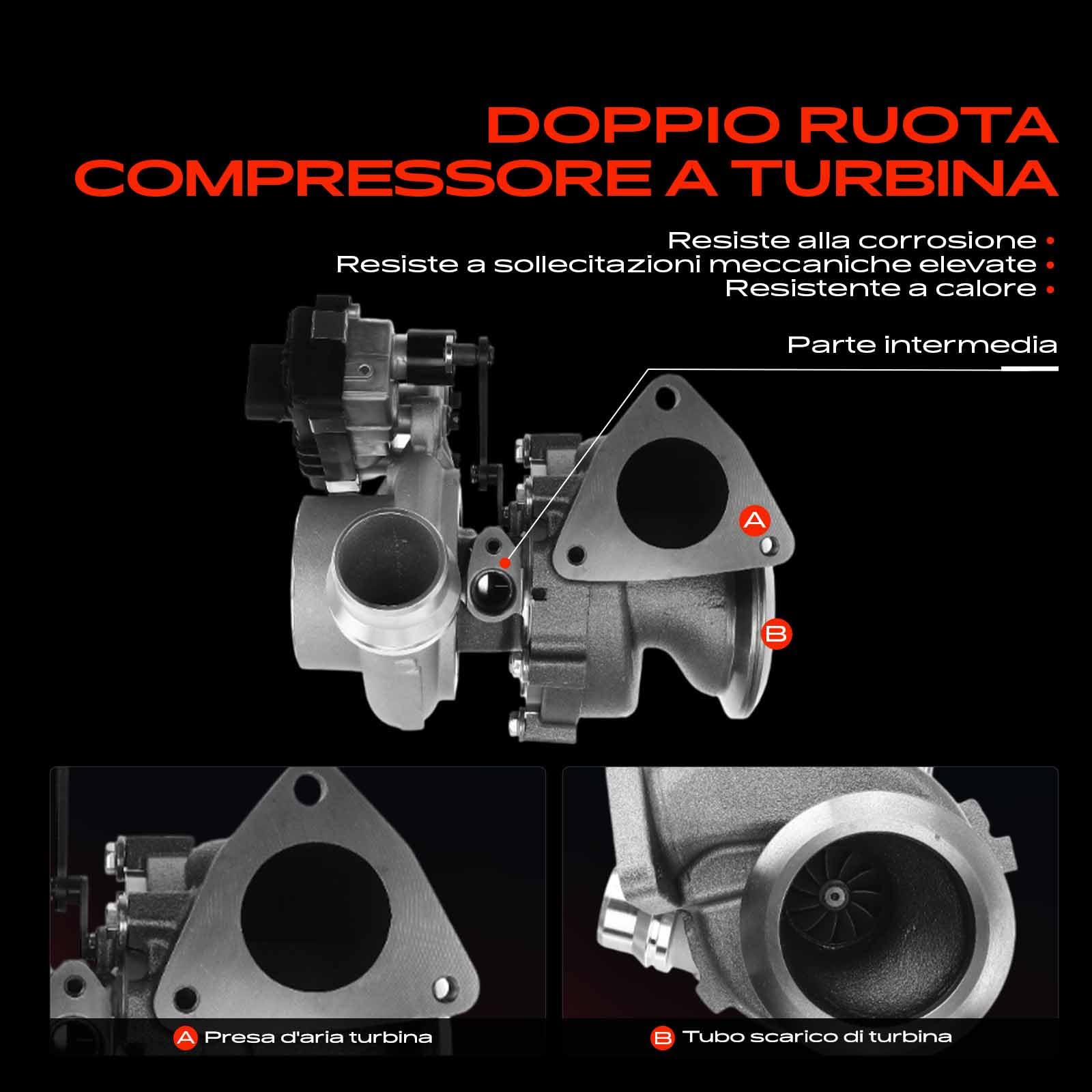 Frankberg Turbocompressore 4933501940 | Compatibile con: XF X260, XF Sportbrake X260, R.a.n.g.e R.o.v.e.r Velar L560, Discovery V L462, F-Pace X761