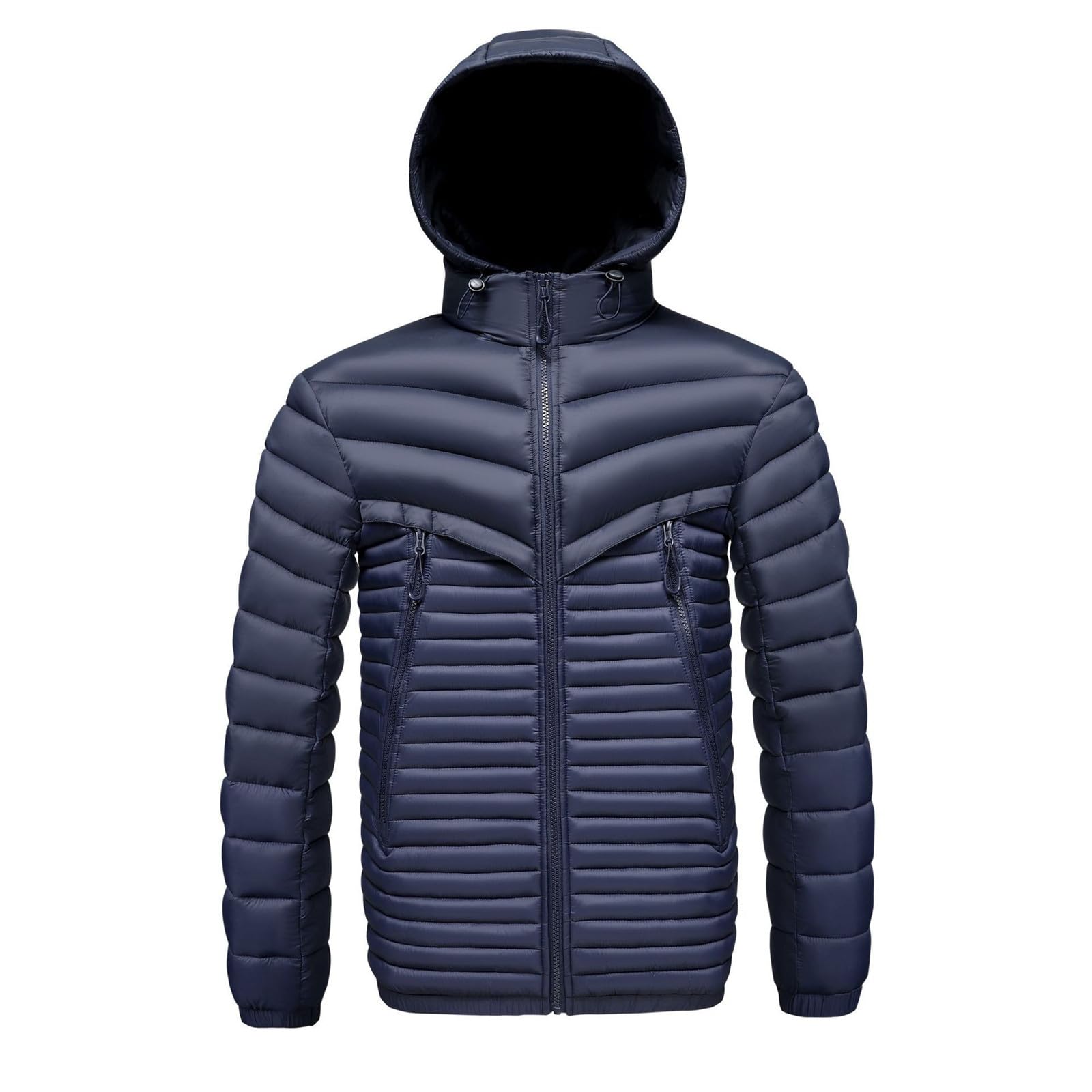 Genérico Plumas Largo Hombre, Chaqueta Hombre Invierno,Chaqueta Acolchada Ligera con Capucha Desmontable CáLida De Invierno con Cuello Alto Informal Gruesa para Uso Diario