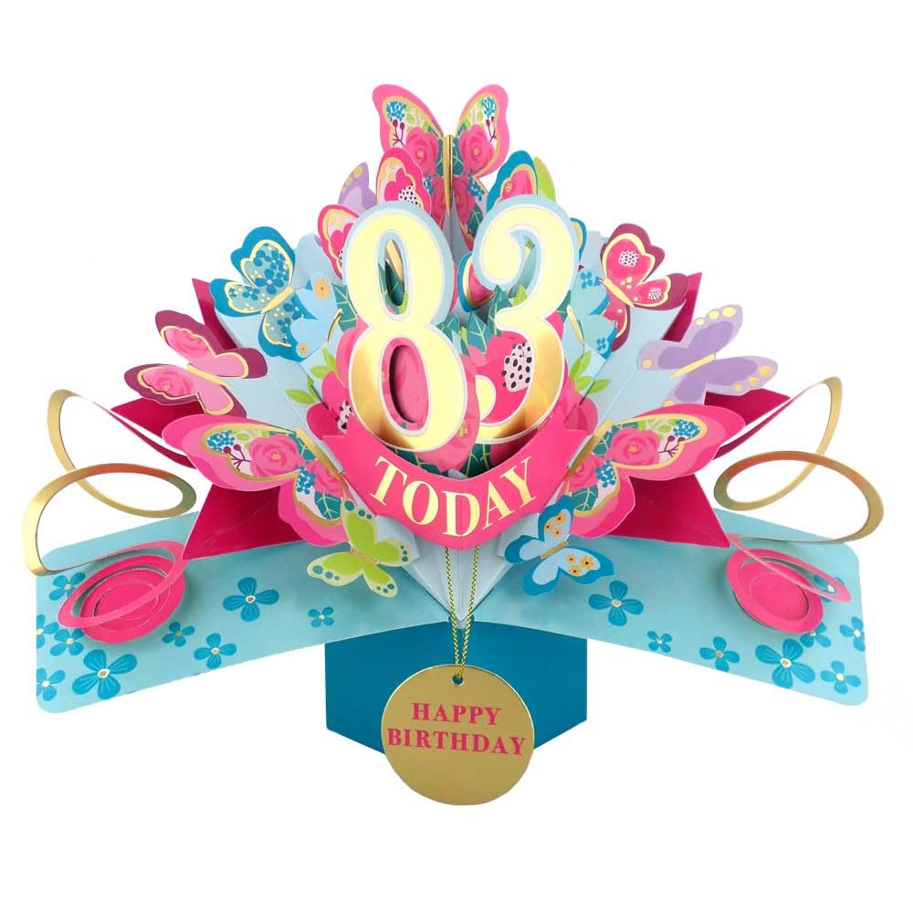 83 Today Happy 83rd Birthday Pop-Up Greeting Card Love Kate's Pop Up Cards Her Design POP236MC83 — image 1