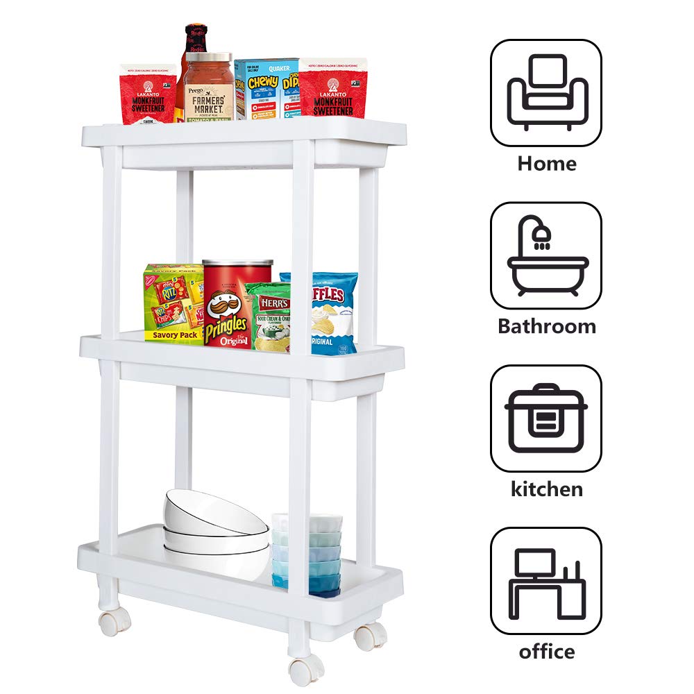 Buy Aogist Slim Storage Cart 3 Tier Narrow Shelving Unit Organizer