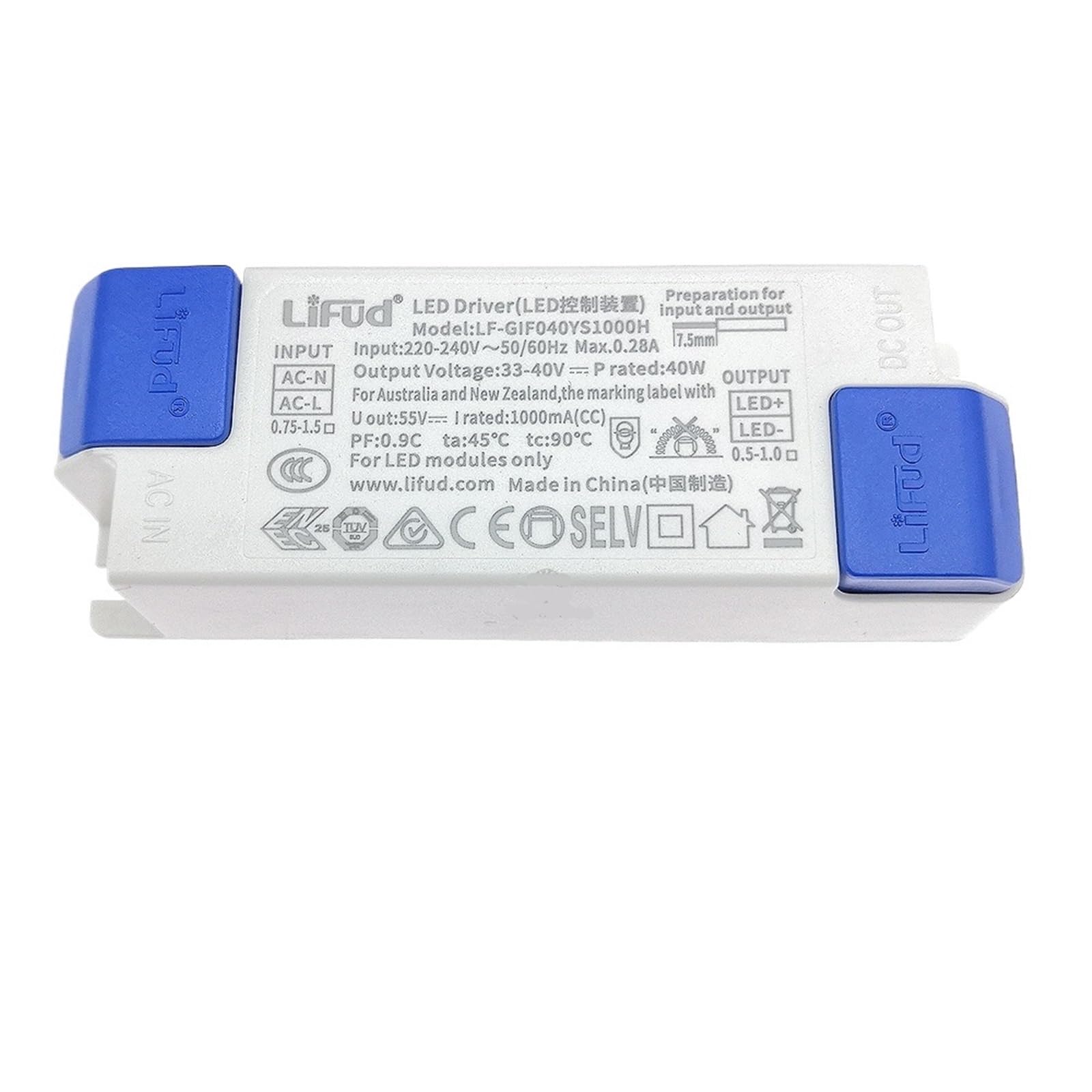 Fcarumiqp Gif040ys1000h 1Pcs Flicker Free Led Driver Lf-Gifxxxys Dc33-40V 600Ma 900Ma 1000Ma 1200Ma 1500Ma Panel Light Power Supply(Gif040ys1000h)