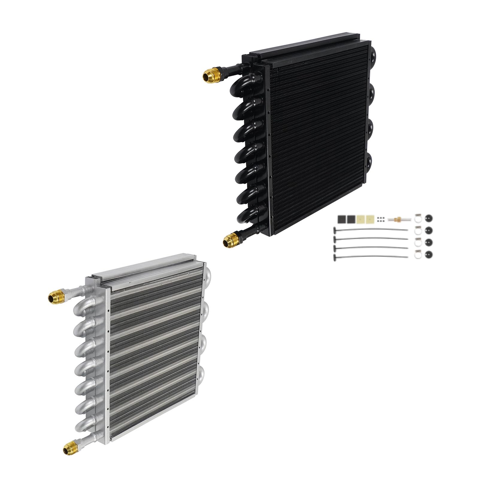 Condensatore d'aria per veicoli efficaci, 16 file, argento | Struttura a due strati per una migliore refrigerazione e ampia vestibilità dell'auto, efficace riduzione della temperatura in