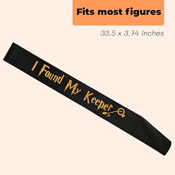 Decorit I Found My Keeper Sash Engagement Bachelorette Bridal Shower with Black and Gold Glitter Muggle to Mrs Parry Hotter H P Theme Bride to Be Party Decorations and Supplies