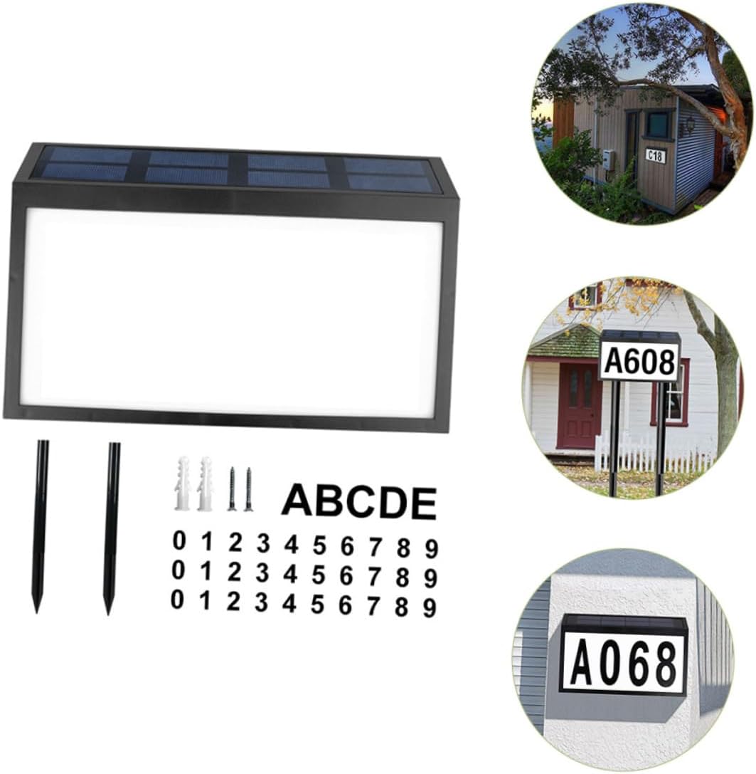 NUOBESTY Solar Address Sign Light Waterproof Solar Number Lamp Stakes Outdoor for Garden Pathway 1 Set