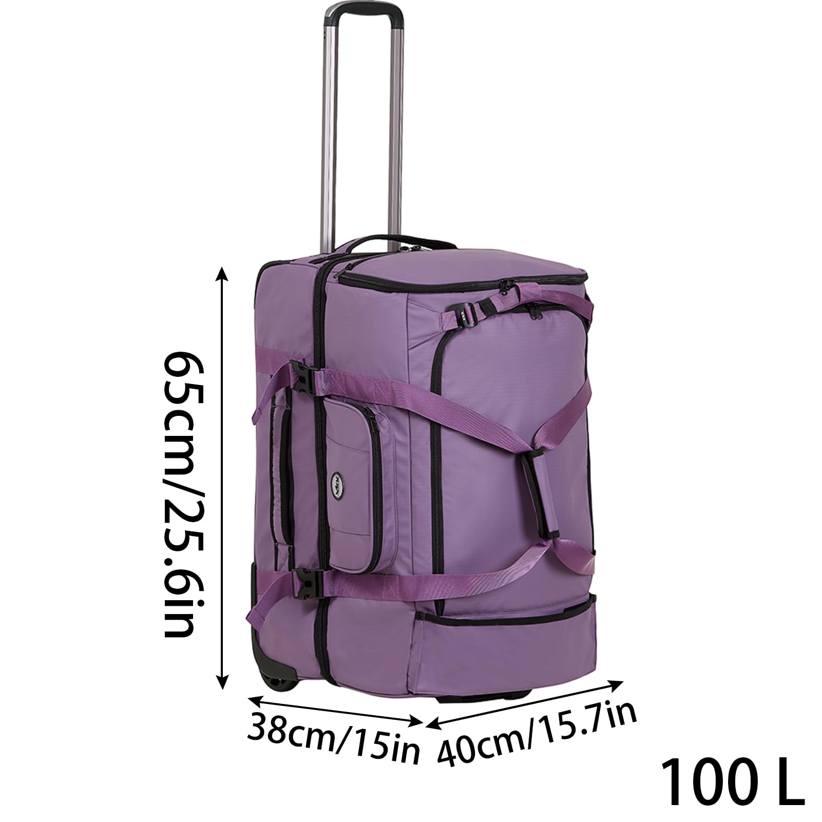 90L/100L Koffer Skitasche Reisetasche mit Rollen Skikoffer wasserdichte Große Ski Trolley Tasche Kofferrolle Rollkoffer Reisekoffer Snowboardtasche Sporttasche