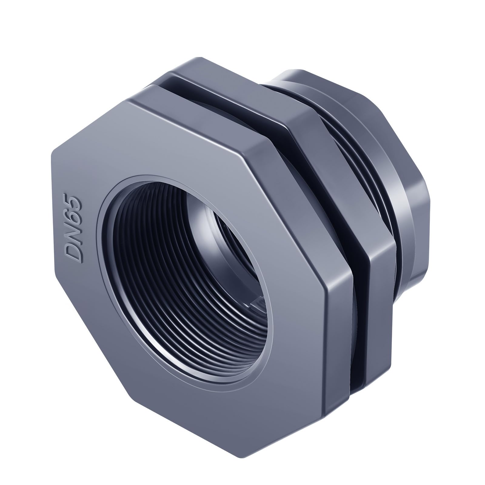 1 Pcs 2-1/2 Inch Bulkhead Fitting PVC Npt Tank Connector