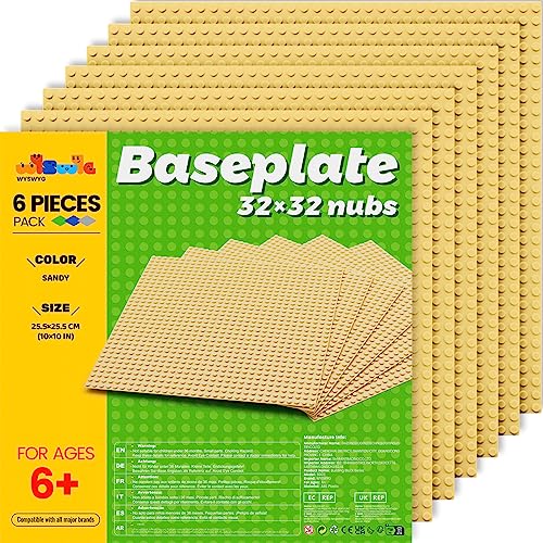 WYSWYG Platten-Set, 6 Bauplatte 25 * 25cm als Grundplatte, Kompatibel,Sandfarbe