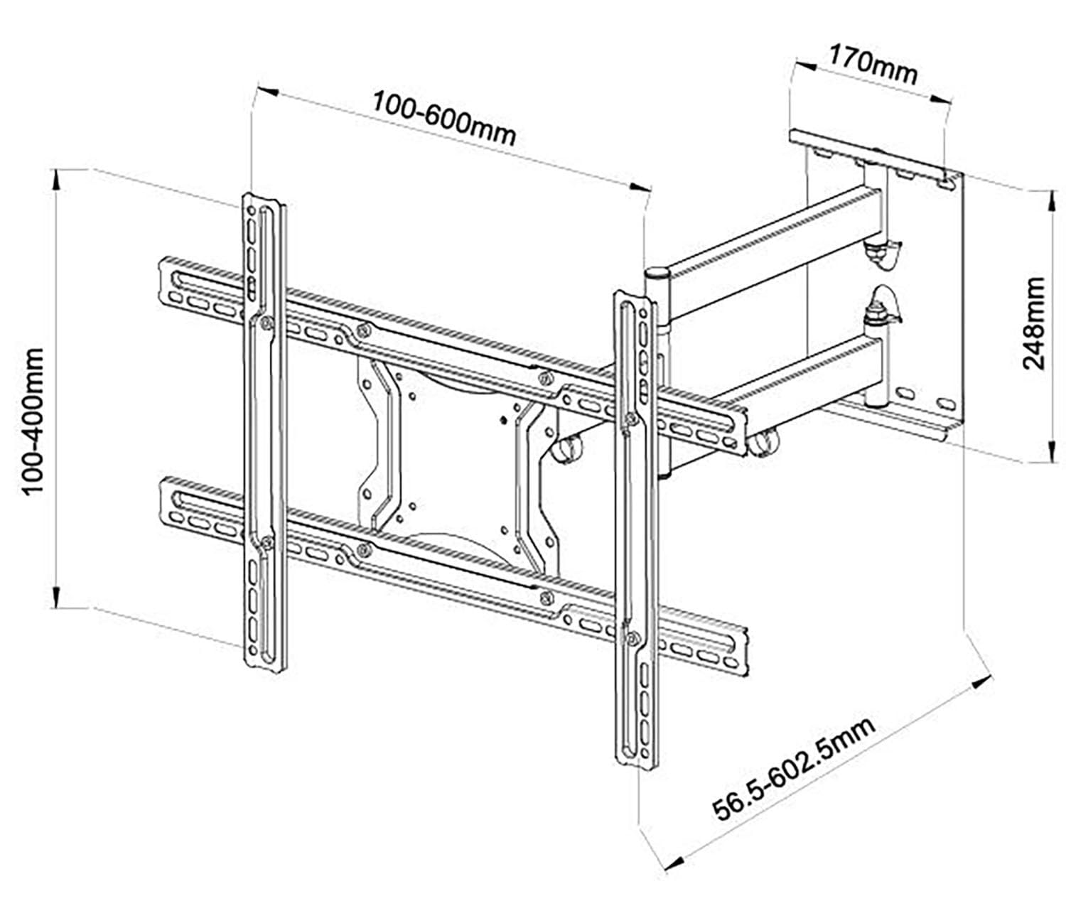 NEG Profi Universal TV-Wandhalterung Extender 6012, Silber
