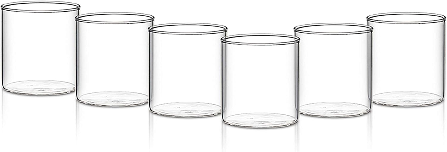 Borosil VCLT305 Vision Classic Large Tumbler [Set of 6] - Clear Lightweight & Durable Drinkware, Odor Resistant, Dishwasher Safe - For Water, Juice, Beer, Wine, and Cocktails |10 Ounce Cups