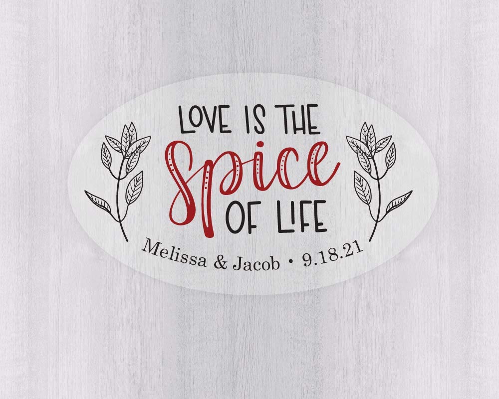 Amazon Com Love Is The Spice Of Life Wedding Or Engagement Favor Stickers Personalized Oval Clear Transparent Background Wedding Stickers 069 2 Ov C Handmade Products
