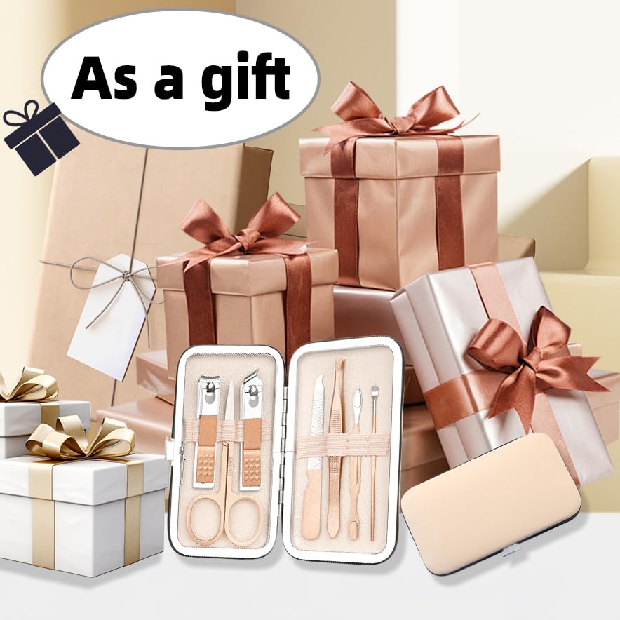 Manicure Kit for Men Women Nail Clippers Pedicure Tools Kit Travel Nail File Toe Set Finger Grooming Kits Christmas Birthday Gifts Ideas Stocking Stuffers Kids Adults Teens Boys Girls Friends(Pink)