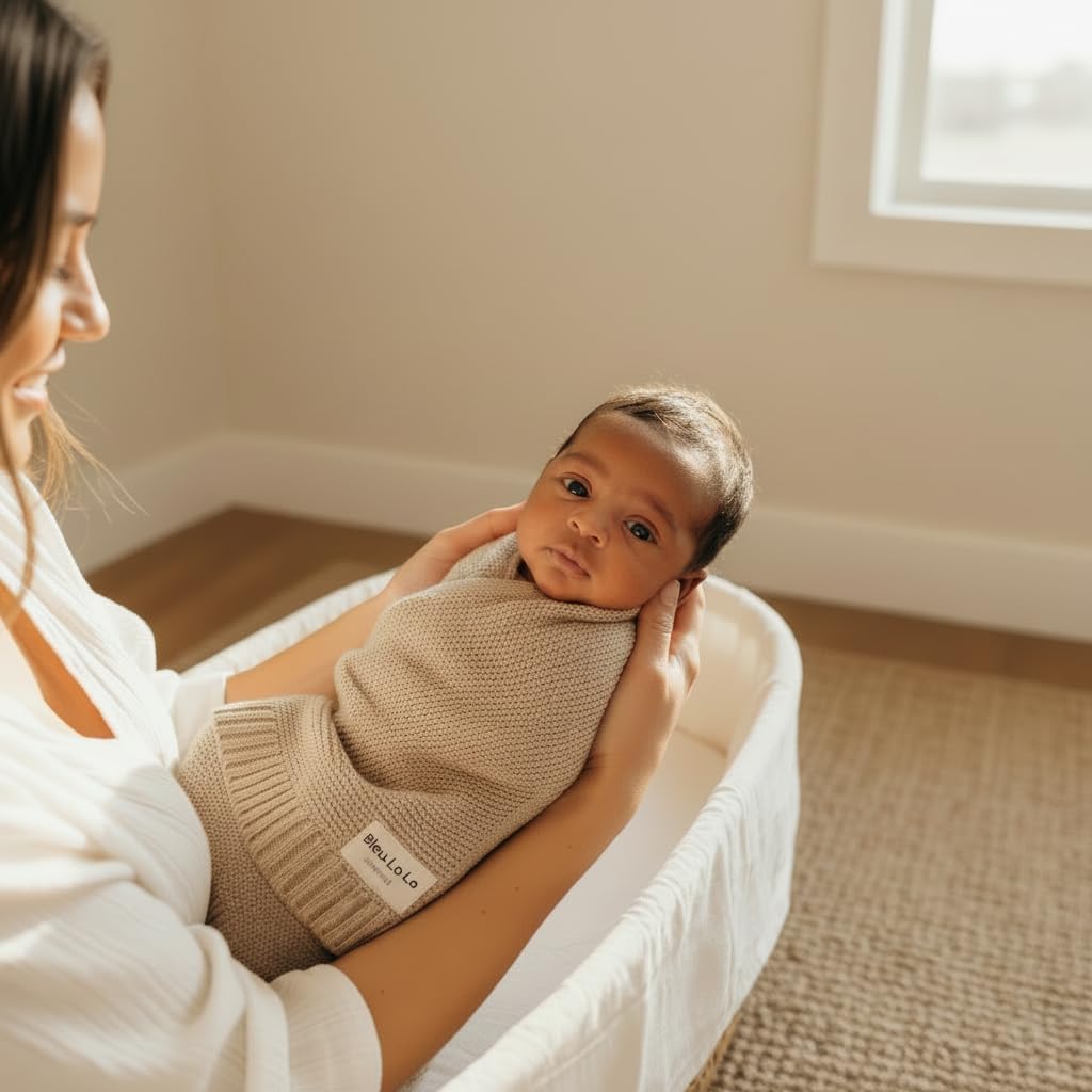 Manta para Bebé - 100% Algodón Orgánico, Pañuelo Envoltente para Niñas Y Niños - Manta De Cuna Suave, Cálida Y Acogedora para Envolver A Recién Nacidos Y Bebés (Avena)