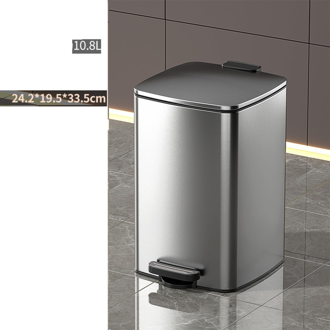 Amazon｜DB3NK ゴミ箱 おしゃれ グレイ ステンレス シルバー 20L