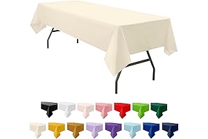 3-Pack Off White Tablecloths for Rectangle Tables