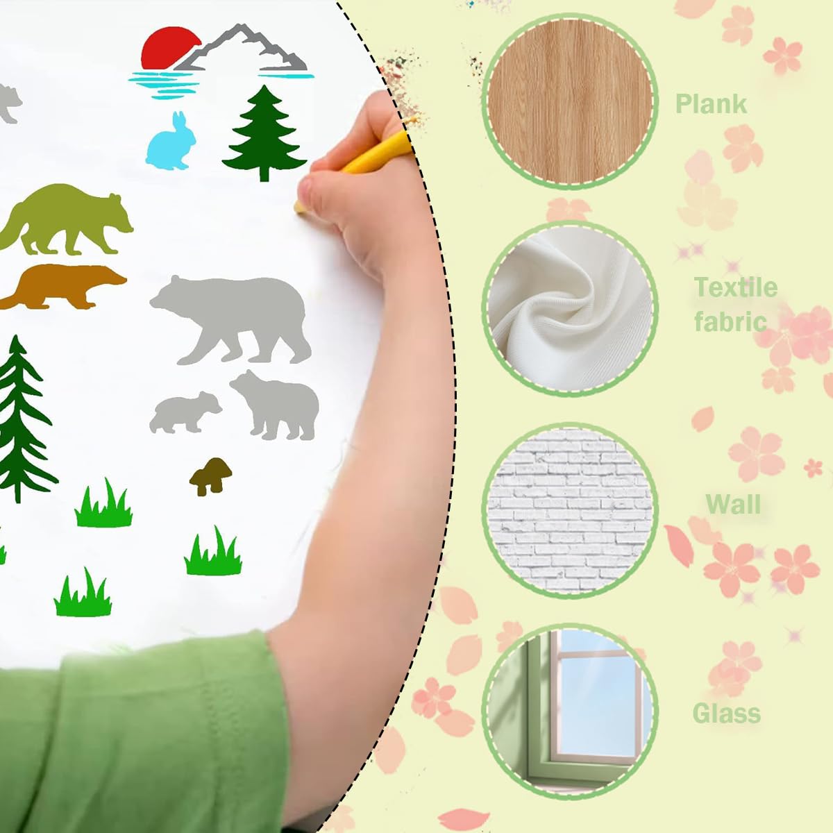 Wooden Stencils for Kids - 20 Piece Set -5