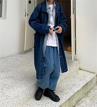 Amazon | [JIANGWEI] トレンチコート デニムコート メンズ ロング