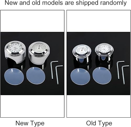 Miniatura 5 de Reloj de motocicleta, esfera blanca, reloj impermeable + termómetro, alfombrillas de goma antisalto y llaves Allen, para manillar 78 1,