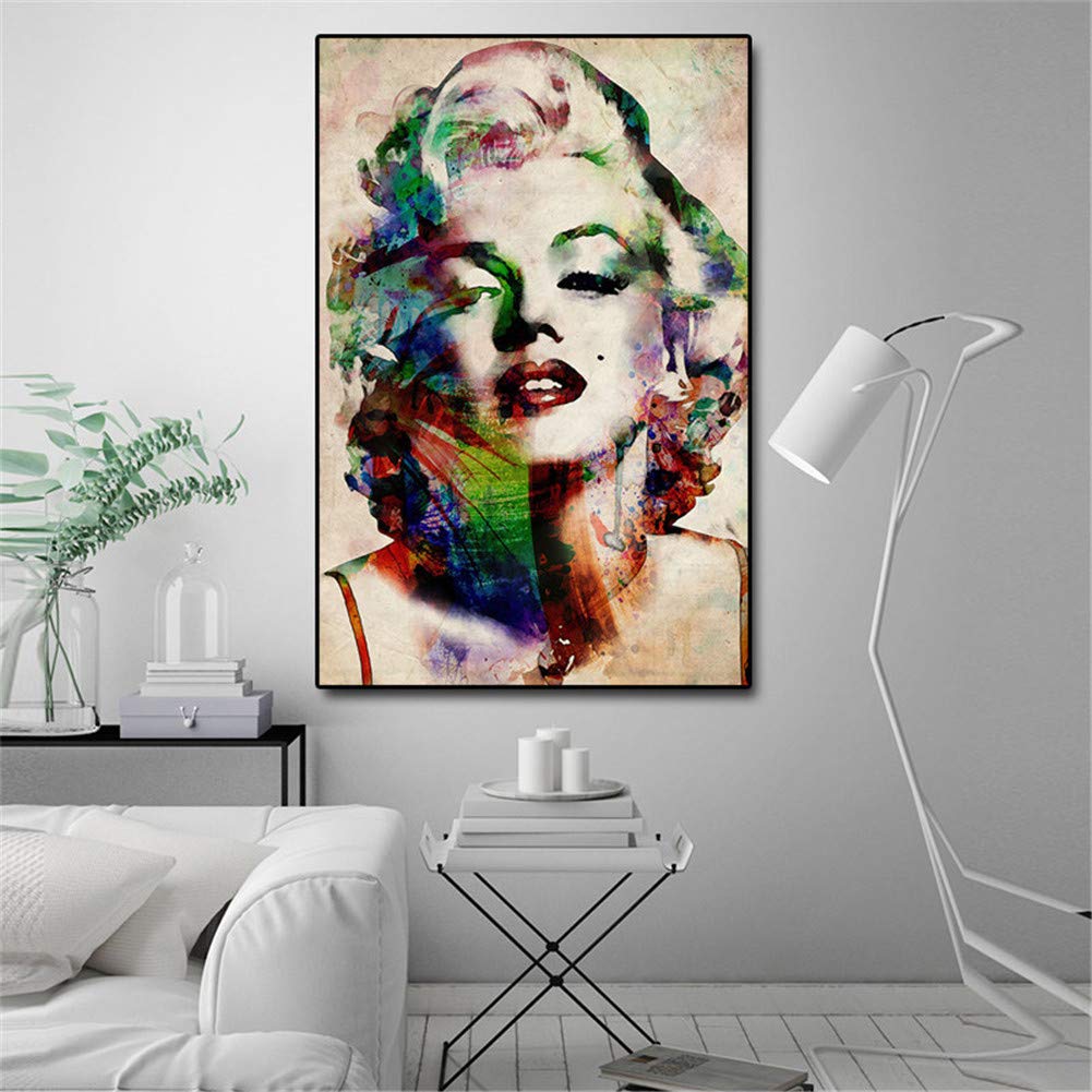 Amazon.co.jp: マリリン・モンローキャンバス壁アート肖像画プリント