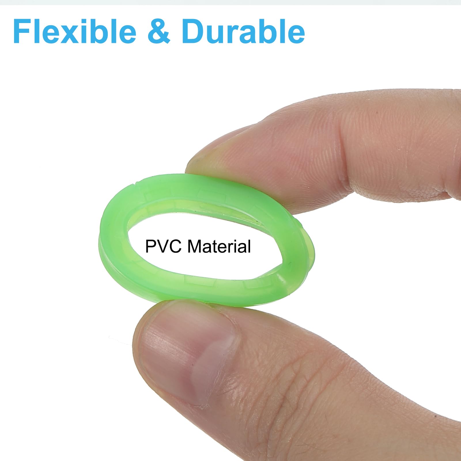 PATIKIL Key Cap Cover Rings, 30Pcs 22mm Keys Identifier Coding Tags PVC Sleeve for Office House Apartment Fluorescent Green - Image 4
