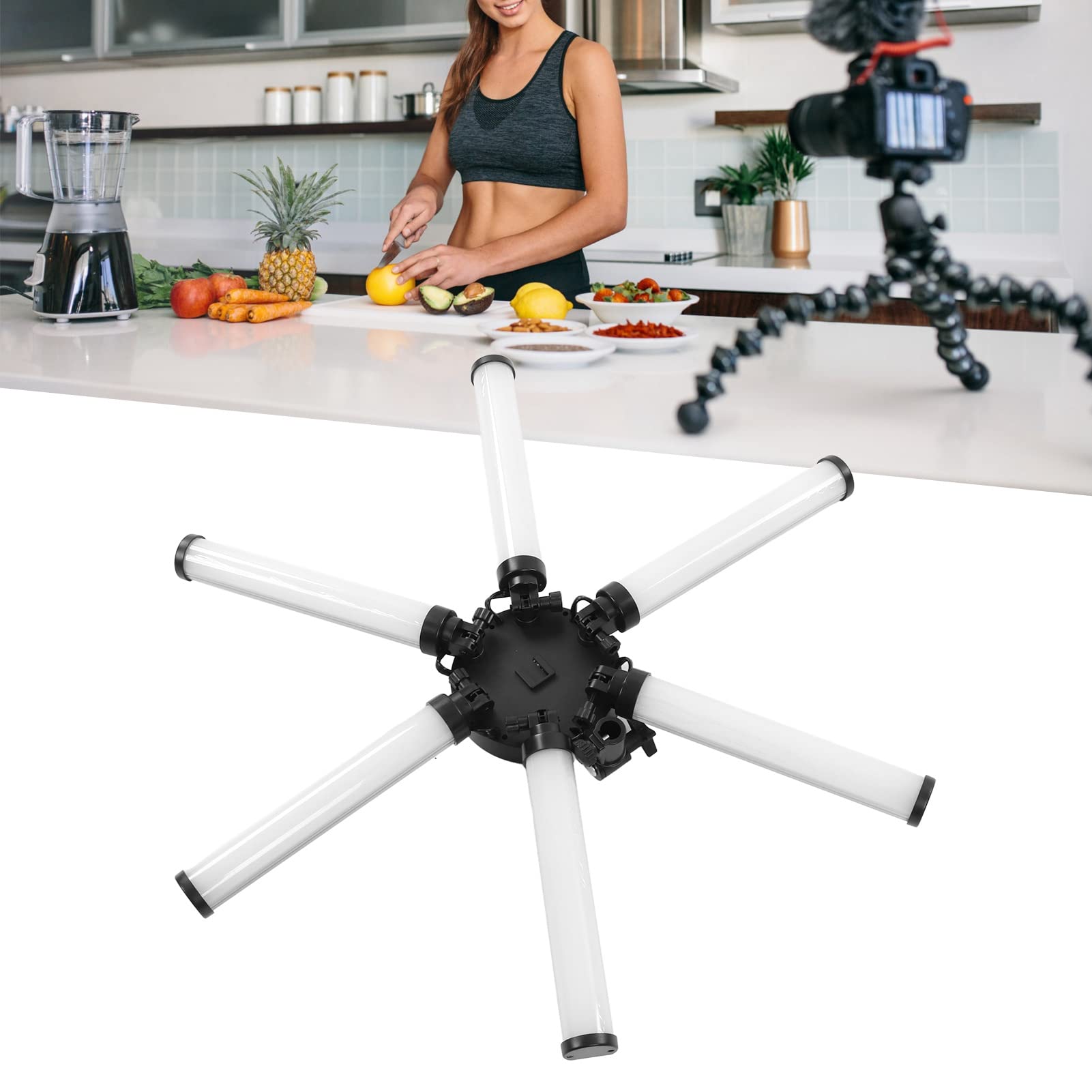 LED-Videoleuchte, 54W 420 LED abnehmbare Lichtleiste 3200K-5600K Farbtemperatur LED-Ringlicht Weißes Licht Warmes Licht Fotografische Beleuchtung mit Telefonständer