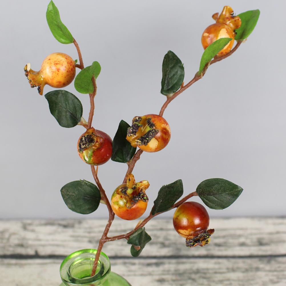 EXCEART Artificial Rosehip Berries and Pomegranate Fruit Stems 5 Dinner Table Decor Artificial Red Berry Stems Faux Berry Stems Mini Vase Faux Fruits Plant Dining Table Flowers