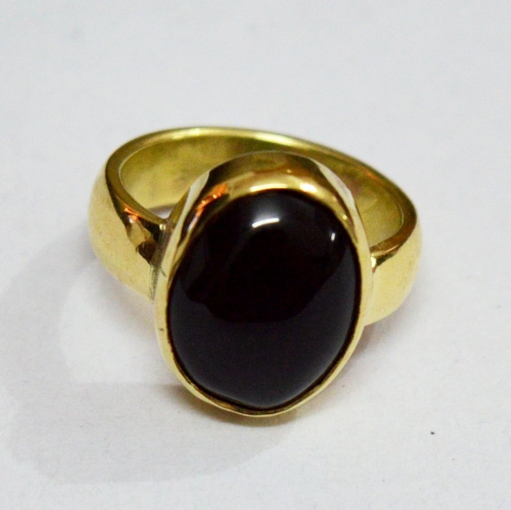 Anillo para Hombre DE 55 Quilates de Ónix Negro Natural, 6 Quilates, Ovalado, Tamaño Astrológico 5, 6, 7, 8, 9, 10, 11, 12, 13