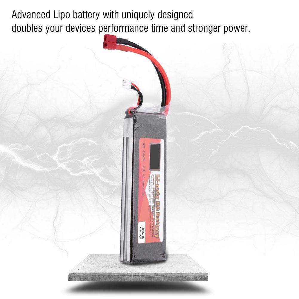 VGEBY1 Batería Lipo, ZOP Power 7.4V Batería Recargable Lipo con Conector en T 2200mAh 5000mAh 3500mAh 5500mAh 4500mAh(5000mAh 40C)