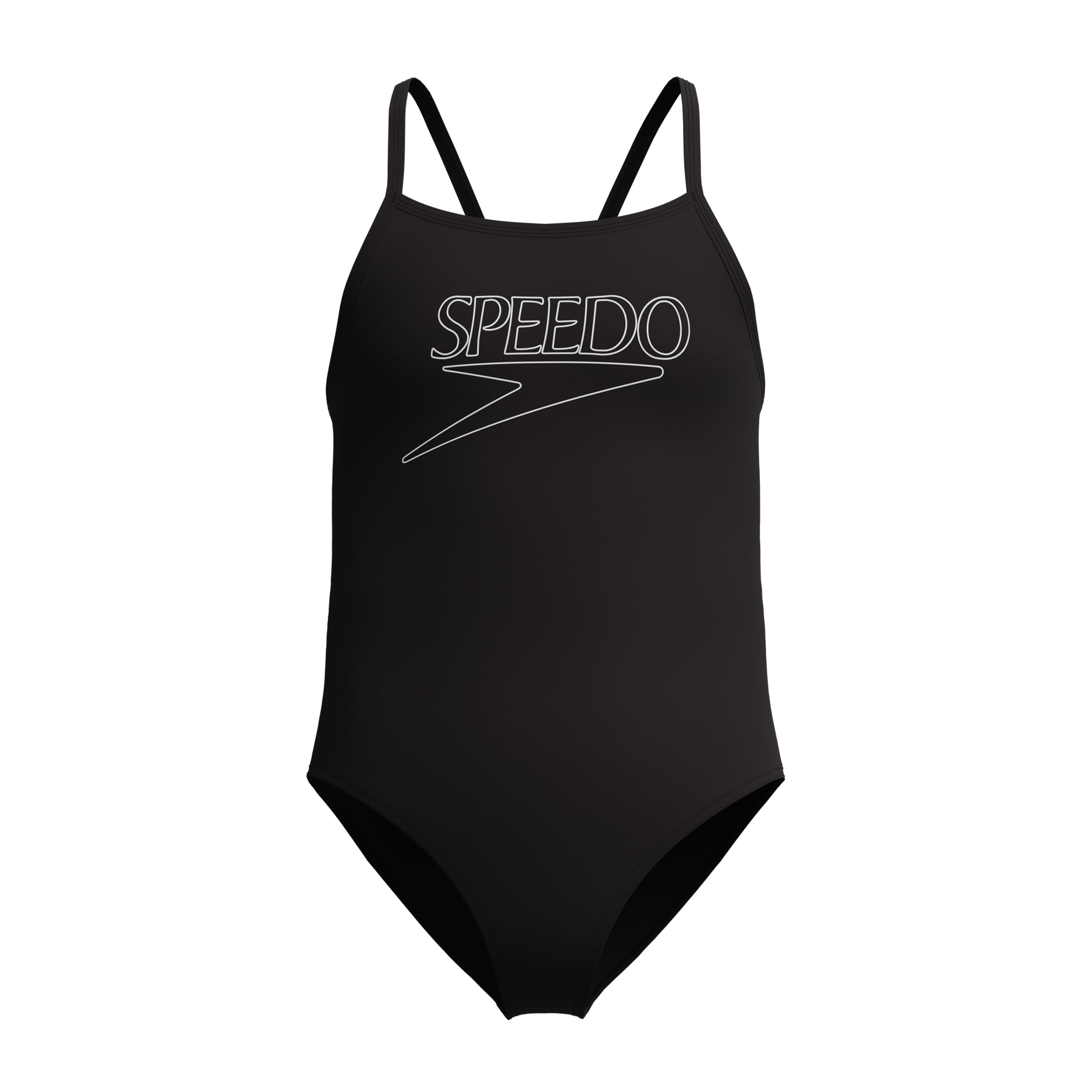 Speedo Girls Endurance Logo Thinstrap One Piece Swimsuit - Dark Grey