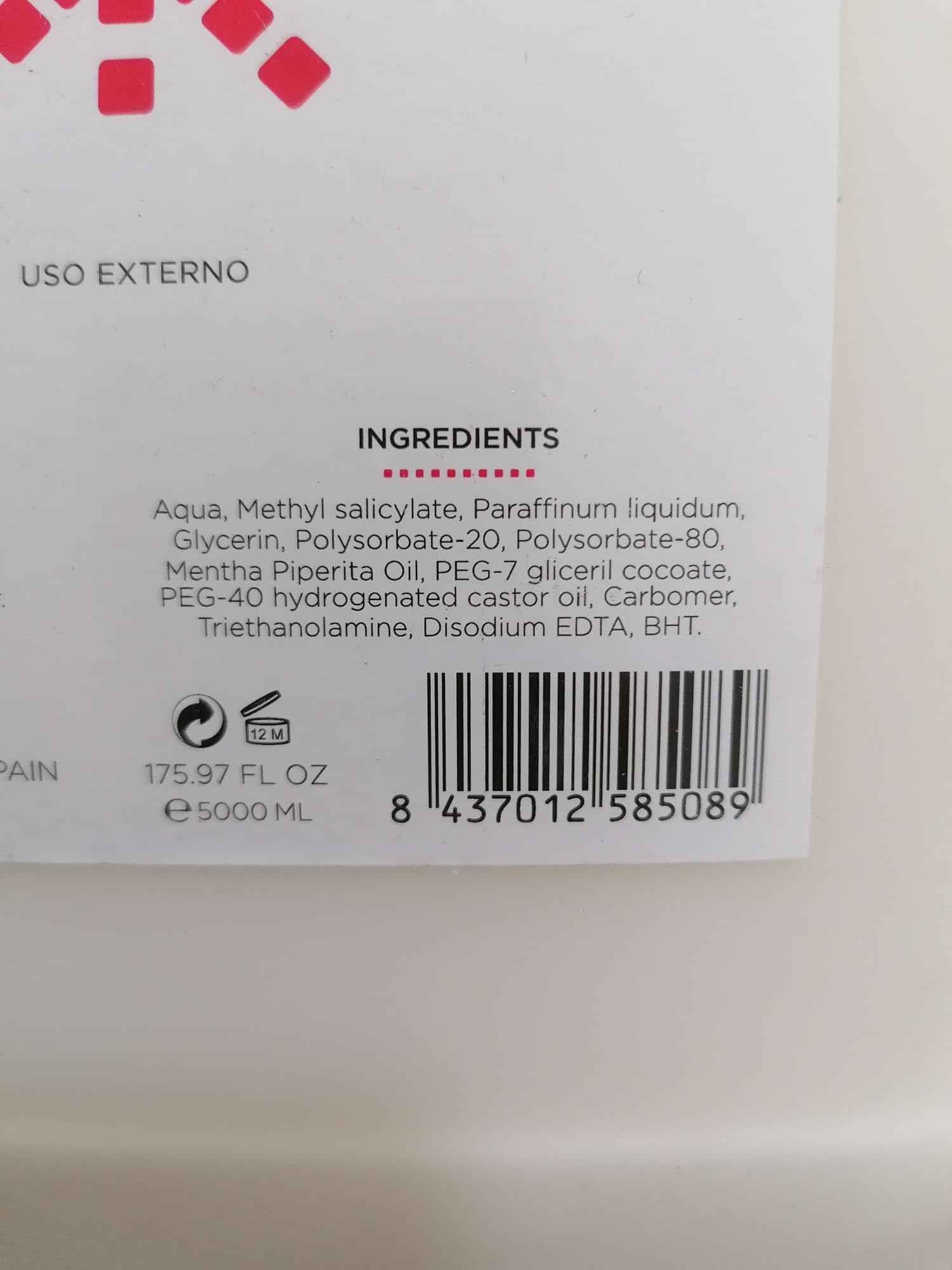 CREMA DE MASAJE EFECTO CALOR KEFUS HOT ACTIVE 5000ml