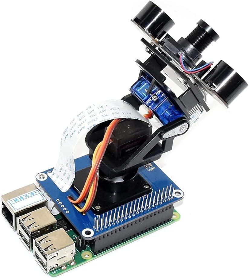 Waveshare 2-DOF Pan-Tilt HAT for Raspberry Pi Series Board Light Intensity Sensing Control Camera Movement I2C Interface
